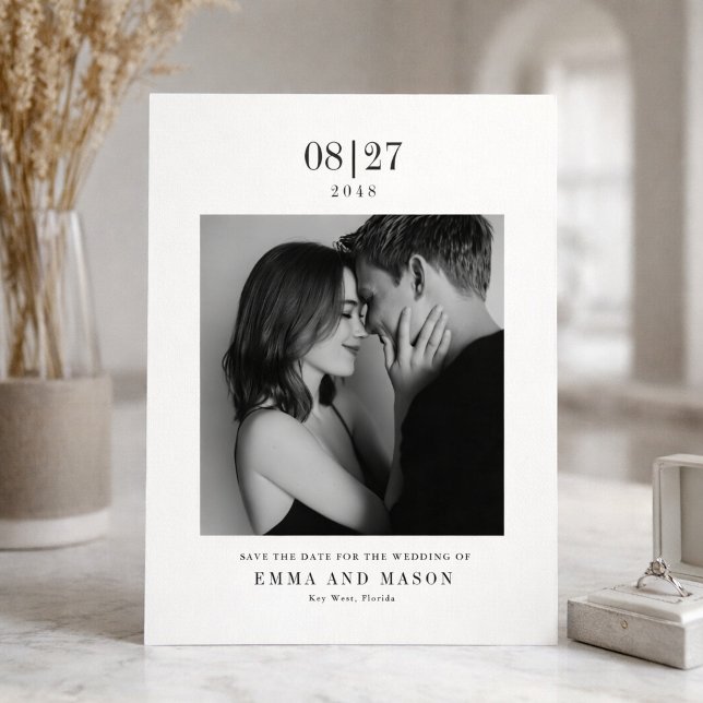 Modern Black & White Photo Wedding Save the Date (Creator Uploaded)