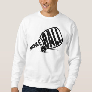 Modern Black White Pickleball Paddle Sweatshirt