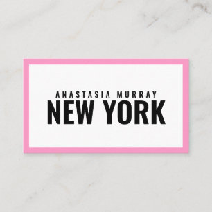 Modern Black White Pink Minimalist Luxury Boutique Business Card