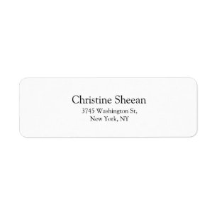 Modern Black & White Plain Elegant Label