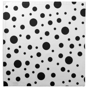 Modern Black White Polka Dot Cloth Napkin