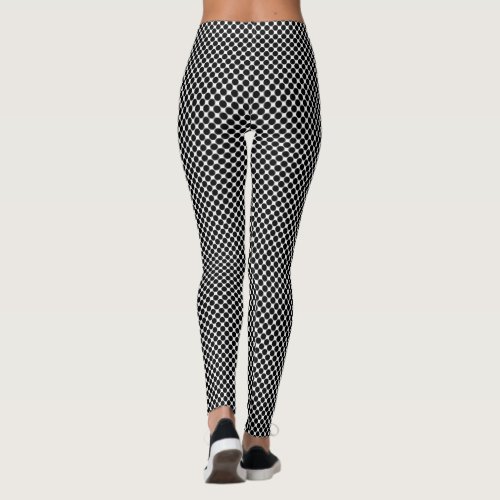 Modern Black White Polka Dot Pattern Leggings