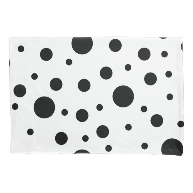 Modern Black White Polka Dot Pillow Case (Front)