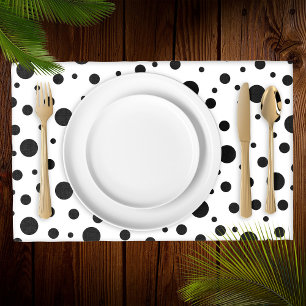 Modern Black White Polka Dot Placemat