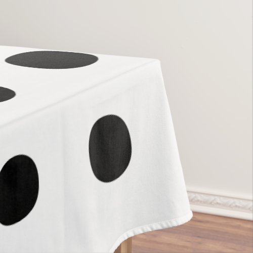 Modern black white Polka dots bold pattern elegant Tablecloth