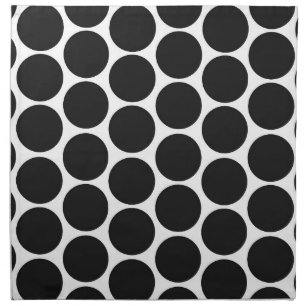 MODERN BLACK, WHITE POLKA DOTS NAPKIN