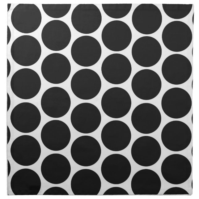 MODERN BLACK, WHITE POLKA DOTS NAPKIN (Front)