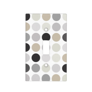 Modern black white polka dots pattern monogram light switch cover