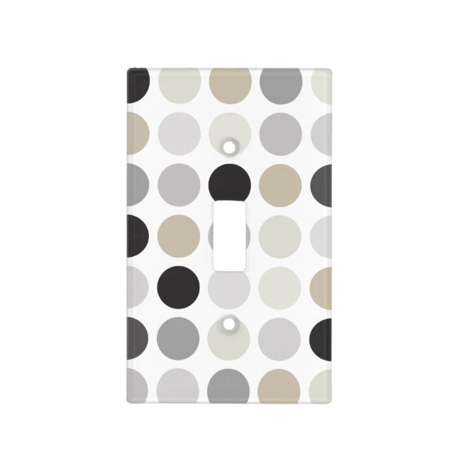 Modern black white polka dots pattern monogram light switch cover (Front)