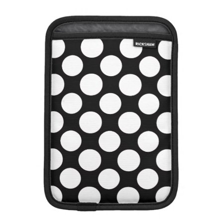Modern Black White Polka Dots Pattern Sleeve For Ipad Mini