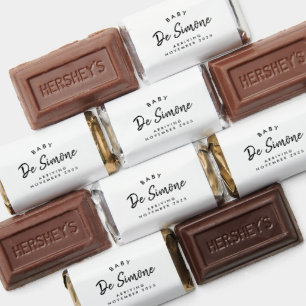Modern Black White Pregnancy Announcement  Hershey's Miniatures