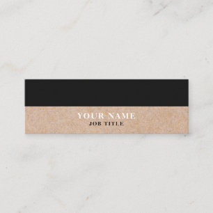 Modern Black& White PRINT Kraft Mini Business Card