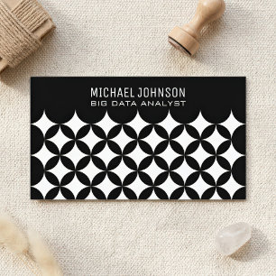 Modern Black White Professional Big Data Analyst Business Card