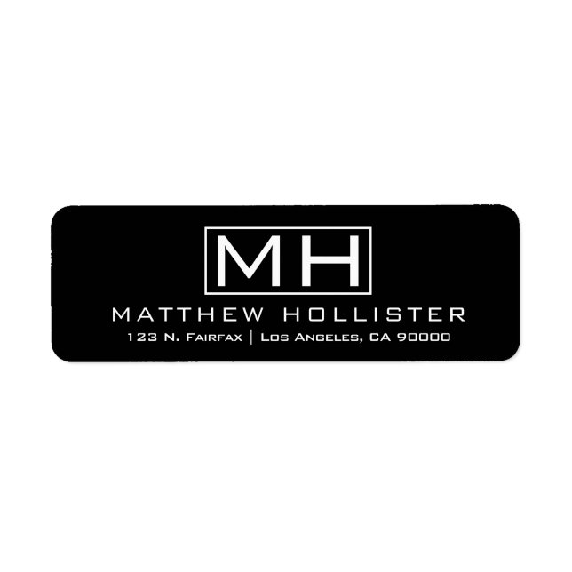 Modern Black & White Professional Label (Front)