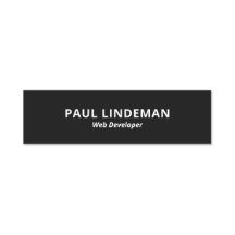 Modern Black & White Professional Name Tag 