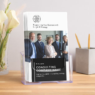 Modern Black White Promotional Business Tri-Fold Brochure