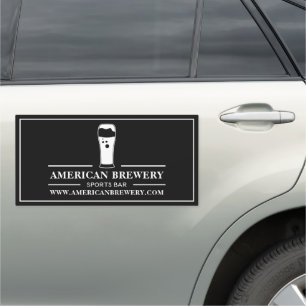 Modern Black & White, Pub/Brewery Car Magnet