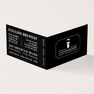 Modern Black & White, Pub/Brewery, Detailed Business Card