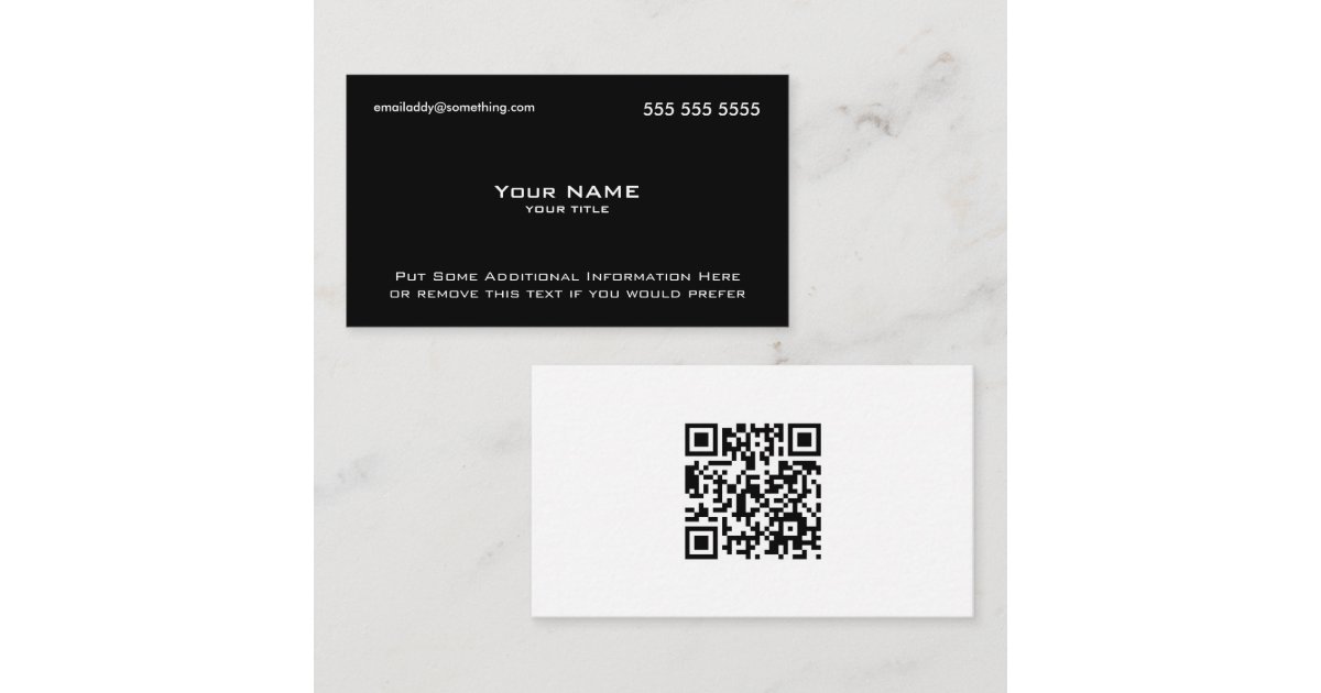 Modern Black White QR Code Business Card | Zazzle