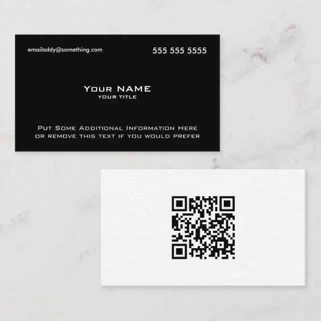 Modern Black White QR Code Business Card | Zazzle