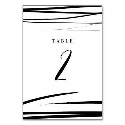 Modern Black White QR Code Wedding Program Table Number