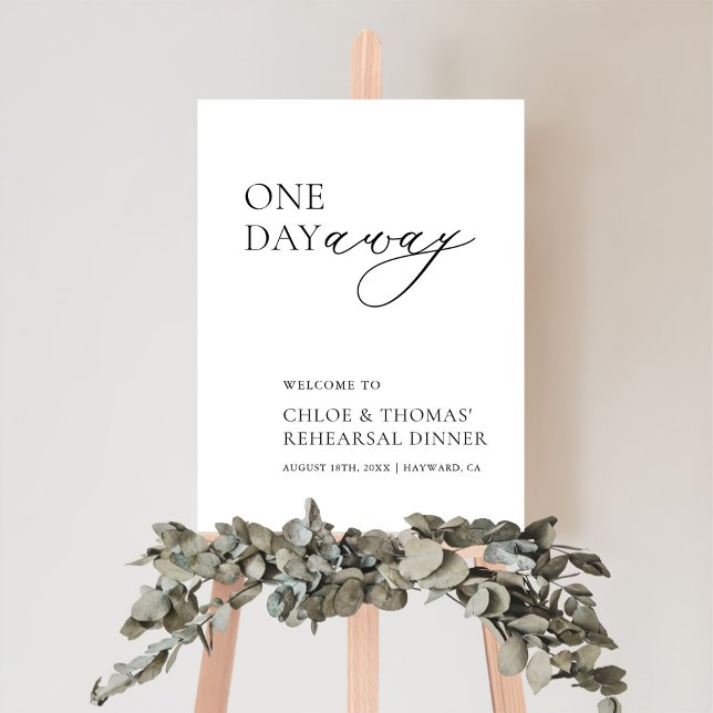 Modern Black & White Rehearsal Dinner Welcome Sign (Creator Uploaded)