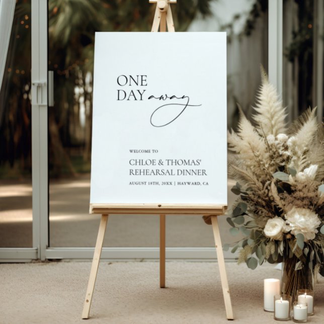 Modern Black & White Rehearsal Dinner Welcome Sign (Modern Black & White Rehearsal Dinner Welcome Sign)