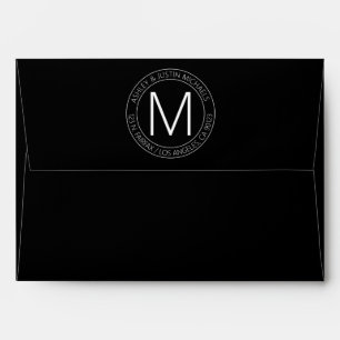 Modern Black & White Return Address Envelope