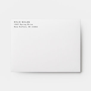 Modern Black White Return Address Typography Envelope