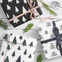 Modern Gray Neutral Gingerbread Pattern Wrapping Paper Sheets