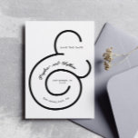 Modern Black White Script Big Ampersand Wedding Save The Date<br><div class="desc">Modern Minimal Black White Script Big Ampersand Wedding Save the Date Invitation,  fully customizable text elements for spouse's names,  wedding date and location.</div>