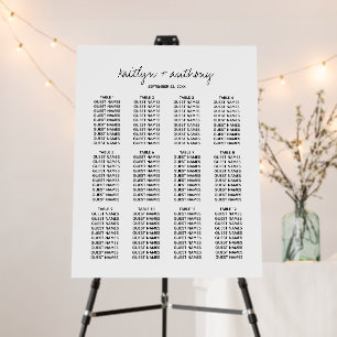 Modern Black & White Script Minimalistic Wedding Foam Board