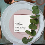 Modern Black & White Script Minimalistic Wedding Napkins<br><div class="desc">Celebrate in style with these modern and trendy wedding napkins. Easily personalize the design to make these napkins totally unique for your special day.</div>