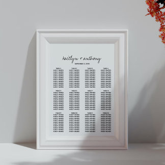 Modern Black & White Script Minimalistic Wedding Poster
