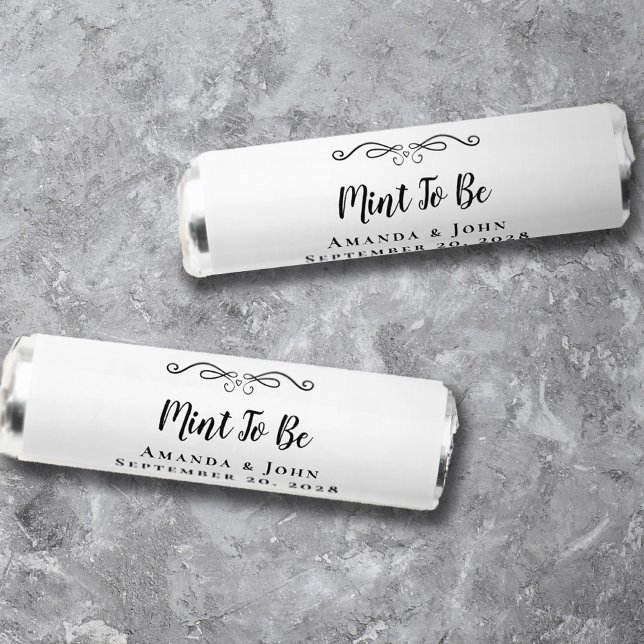 Modern Black White Script Mint to Be Wedding Favor (Modern Black White Script Mint to Be Wedding Favor)
