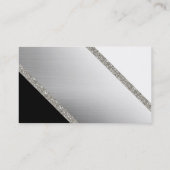 Modern black white silver colorblock Makeup artist Business Card (Back)