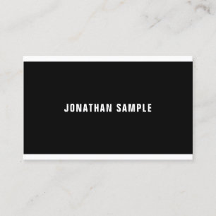 Modern Black White Simple Design Elegant Luxe Business Card