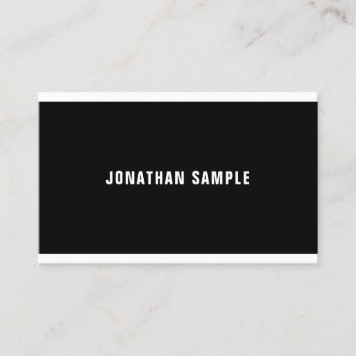 Modern Black White Simple Design Elegant Luxe Business Card