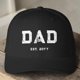 Modern Black & White Simple Masculine Dad Est Hat