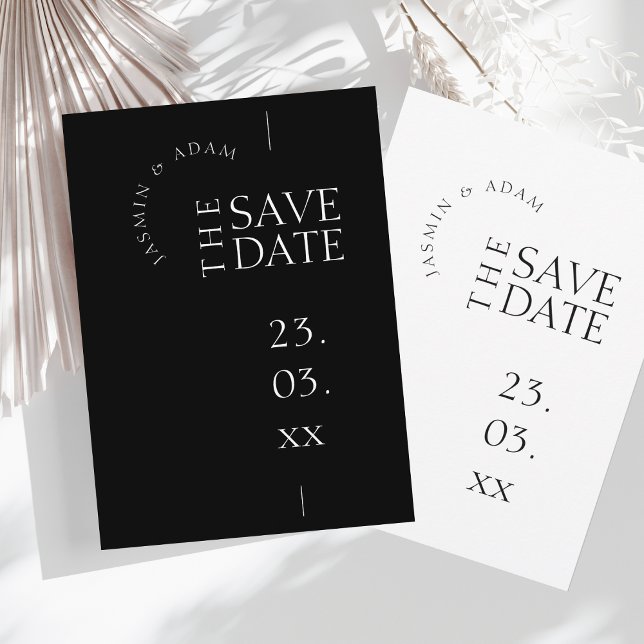 Modern Black White Simple Typography Wedding Save The Date (Creator Uploaded)