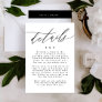Modern Black & White Simple Wedding Enclosure Card