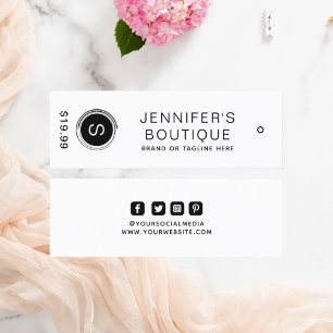 Modern Black White Small Business Branding Calling Card