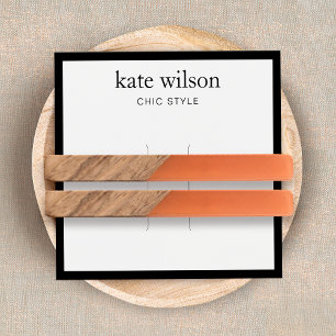 Modern Black White Small Hair Clip Display Card