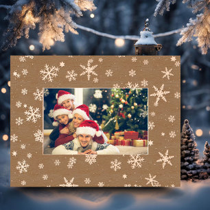 Modern Black White Snowflake Pattern Engraved Frames