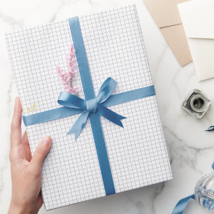 Modern Black White Squares Custom Faux Gold Text Wrapping Paper