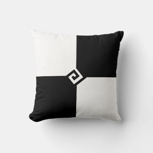 Modern Black White Squares Throw Pillow