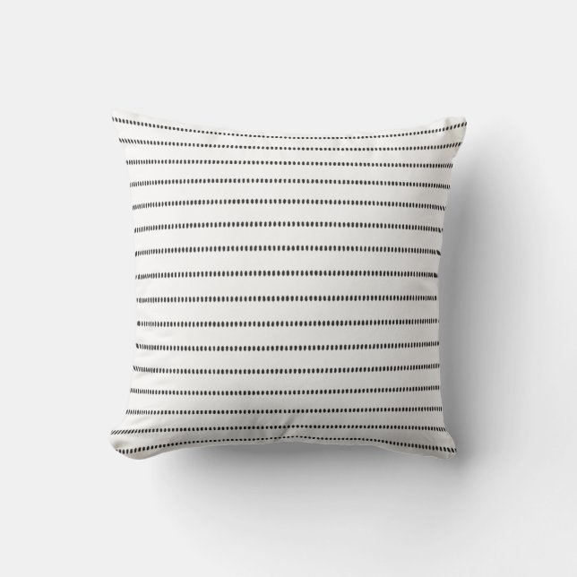 Modern Black White Stripe  Throw Pillow (Front)