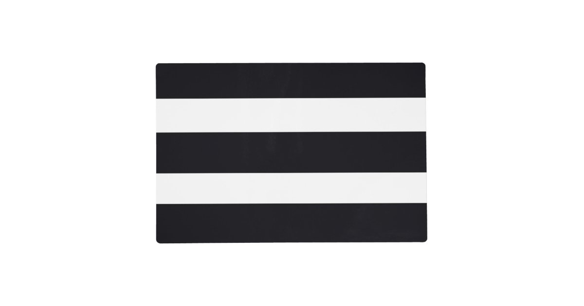 Modern Black & White Striped Laminated Placemat Zazzle