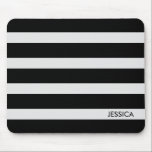 Modern Black & White Stripes 2 Mouse Pad<br><div class="desc">Simple elegant modern geometric black stripes on custom white background. If you need any help customizing any of my designs,  contact ArtOnWear designer. Free text formatting with live help available by request.</div>