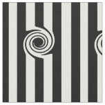 Modern Black white stripes and swirl abstract Fabric